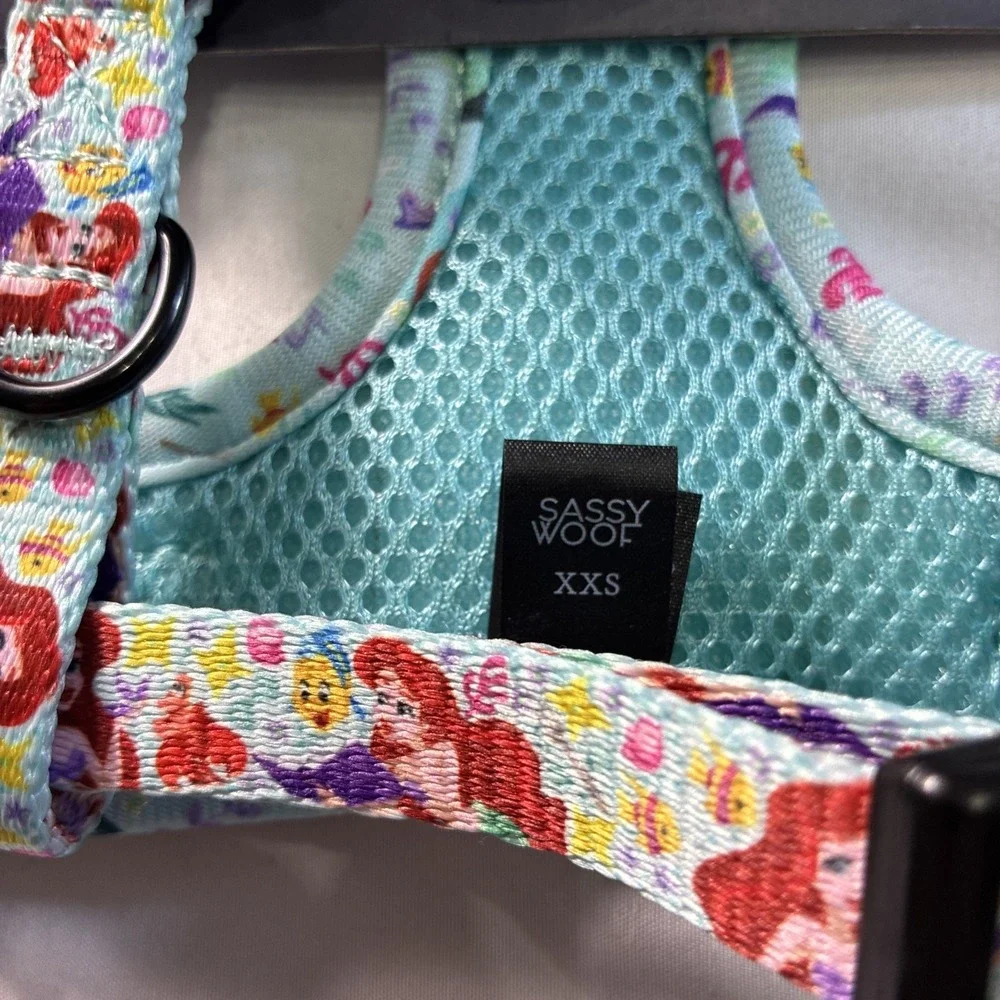 Sassy Wolf Soft Adjustable Dog Harness Disney Little Mermaid Design Size XXS New